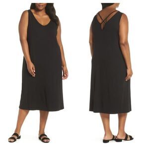 Sejour Black Cross Back Tank Dress Sz 0X